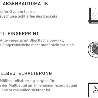 Primaster Treteimer Luna 5 l anthrazit