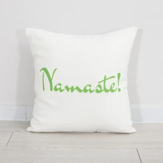 Primaster Wendekissen Namaste 45 x 45 cm, weiß-grün