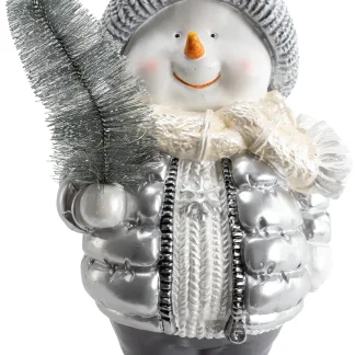 TrendLine Dekofigur Schneemann weiß silber 64 cm