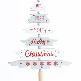 TrendLine Weihnachtsaufsteller Holz Weihnachtsbaum 39 x 21 cm weiß