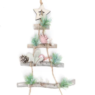 TrendLine Weihnachtsaufhänger Weihnachtsbaum 48 x 34 cm rosa