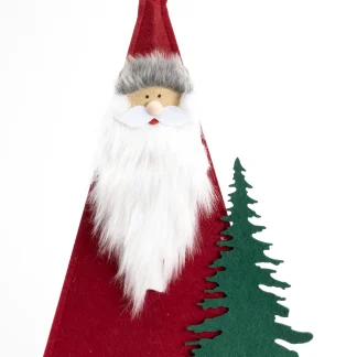 TrendLine Weihnachtsaufsteller Weihnachtsmann mit Tannenbaum 55 x 30 cm rot