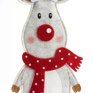 TrendLine Weihnachtsaufsteller Rentier 36 x 14 cm weiß-rot