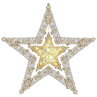 TrendLine LED Stern Metall 90 cm warmweiß Außen mit Timer