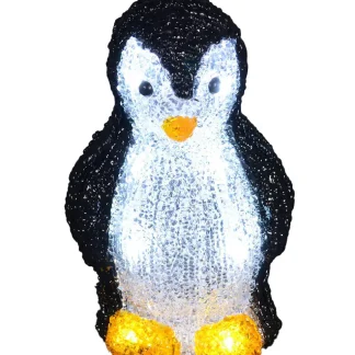 TrendLine LED Acrylfigur Pinguin 17 x 11 cm kaltweiß mit Timer