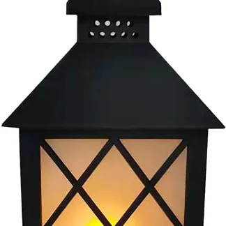 TrendLine LED Laterne schwarz 26 x 10,5 cm warmweiß mit Timer