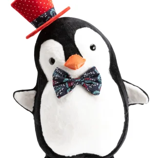 TrendLine Dekofigur Pinguin mit Zylinder 37 x 23 cm schwarz-weiß