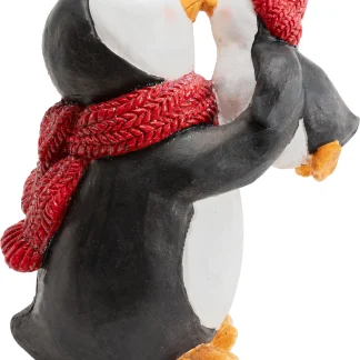 TrendLine Dekofigur Pinguinmutter mit Kind 30 x 25 cm schwarz-weiß