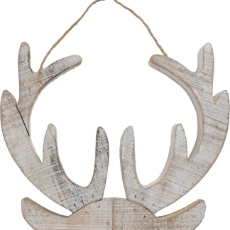 TrendLine Weihnachtsaufhänger Holz Rentierkopf 20 x 19 cm natur