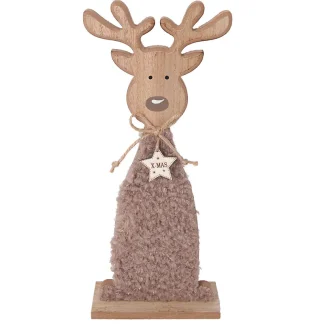 TrendLine Dekofigur Holz Rentier 31 x 13 cm braun