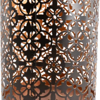 TrendLine Windlicht Glas Metall Ø 12 cm schwarz gold