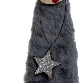 TrendLine Weihnachtsaufsteller Holz Rentier 50 x 12 cm grau rot