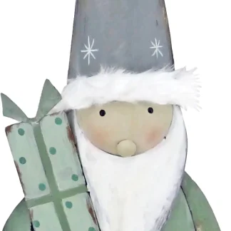 TrendLine Dekofigur Metall Weihnachtsmann 63 x 22 cm grün-weiß