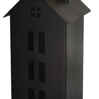 TrendLine Windlicht Metall Haus 22 x 10 cm schwarz gold