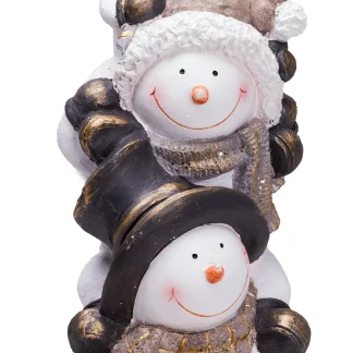 TrendLine Dekofiguren Schneemänner 62 x 26 cm grau