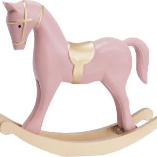 TrendLine Dekofigur Schaukelpferd 27 x 23 cm rosa gold