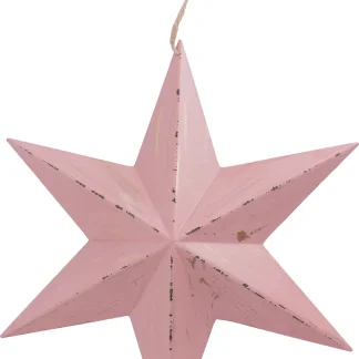 TrendLine Weihnachtsaufhänger Holz Stern 40 x 35 cm rosa