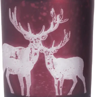 TrendLine Windlicht Glas Ø 8 cm rot silber