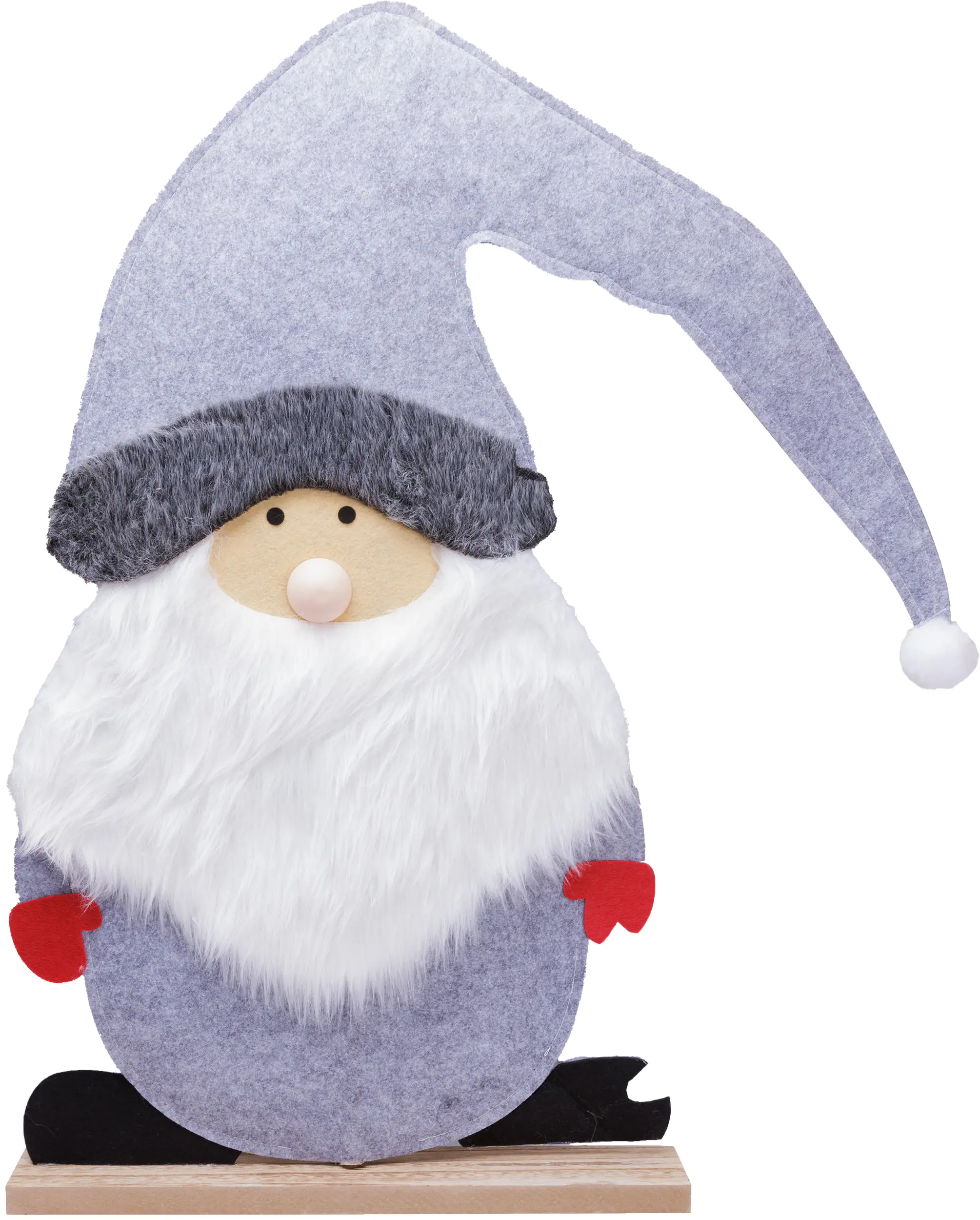 TrendLine Dekofigur Filz Weihnachtsmann 78 x 67 cm grau