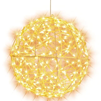 TrendLine LED Kugel Metall Ø 30 cm warmweiß Außen mit Timer