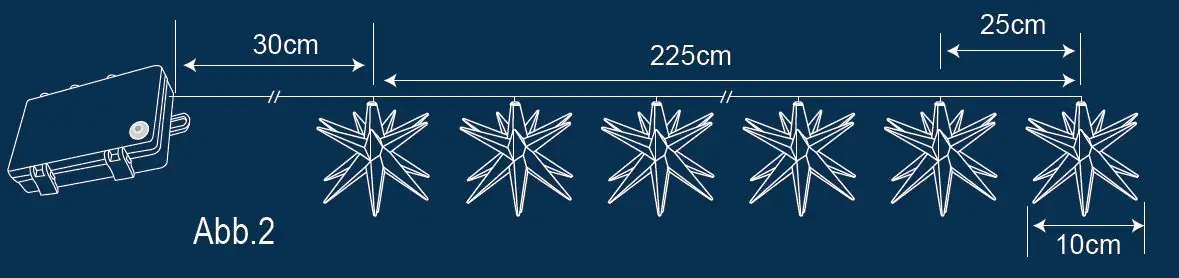 TrendLine LED-Lichterkette Sterne Außen 2,3 m warmweiß mit Timer