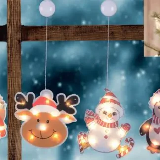 TrendLine LED Fensterbild 30 cm Weihnachten warmweiß mit Timer