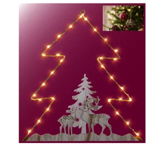 TrendLine LED Metallsilhouette Baum 40 x 37 cm warmweiß mit Timer