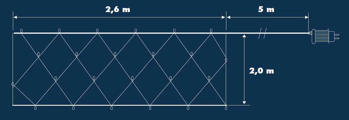TrendLine LED-Lichternetz Außen 2,6 x 2 m kaltweiß mit Timer