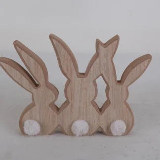 TrendLine Deko Holz-Hasen 24,5 x 3,5 x 17 cm