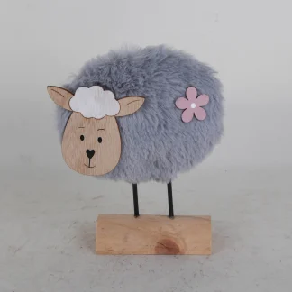 TrendLine Holz Schaf grau 14 x 5 x 17 cm