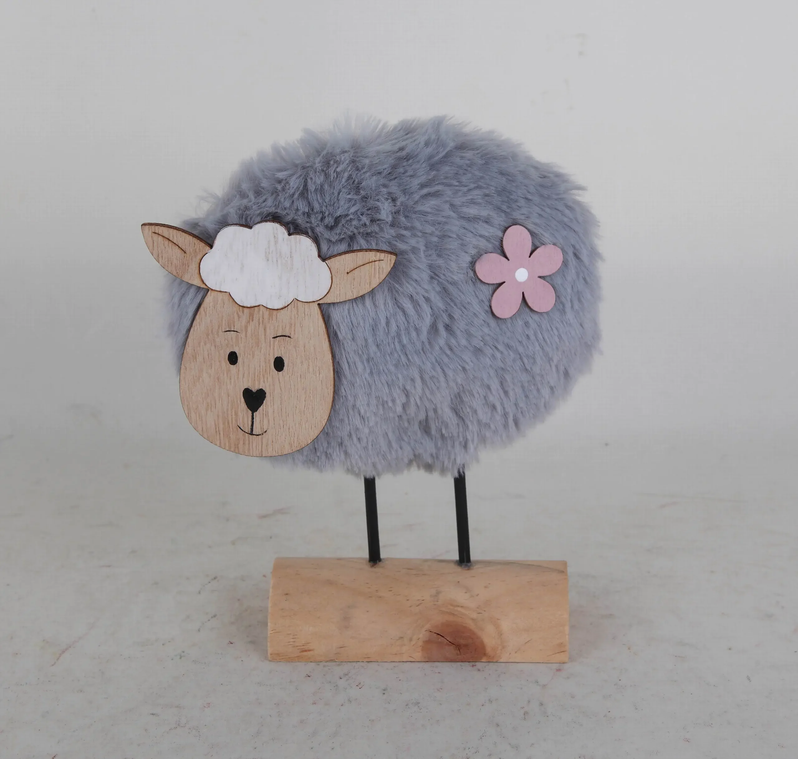 TrendLine Holz Schaf grau 14 x 5 x 17 cm