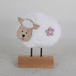 TrendLine Holz Schaf weiß 12 x 4 x 14,5 cm
