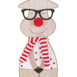 TrendLine Weihnachtsaufsteller Holz Rentier 39 x 14 cm natur-rot