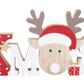 TrendLine Weihnachtsaufsteller Holz Xmas 29 x 15 cm rot weiß