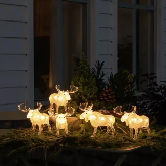 Konstsmide LED Acryl Elche 5er-Set für Außen