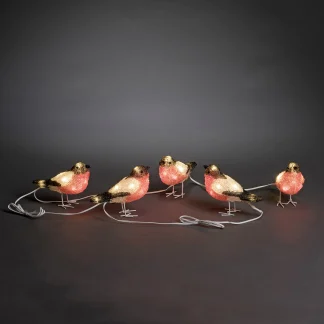 Konstsmide Lichterkette Acryl LED Rotkehlchen 5-er Set
