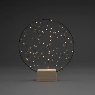 Konstsmide LED Metallsilhouette Ring mit Holzfuß schwarz 36 x 5 x 39,5 cm