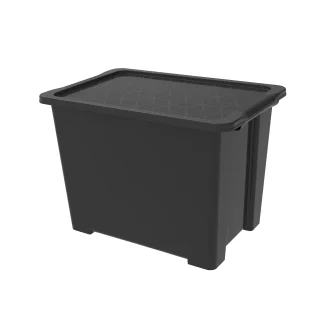 Rotho Aufbewahrungsbox EVO Easy mit Rollen und Deckel 65 L BLACK COLLECTION