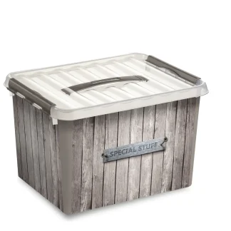 Sunware Aufbewahrungsbox Q-Line inkl. Deckel 22 L Dekor Holz