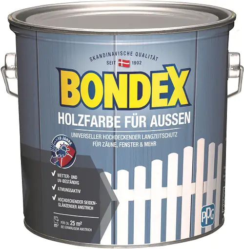Bondex Holzfarbe für Aussen 2,5 L weiß
