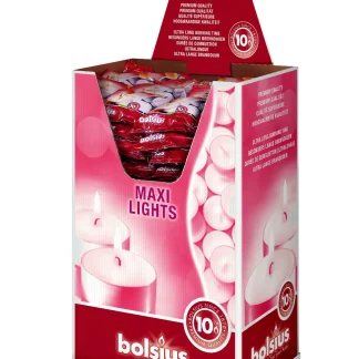 Bolsius Maxiteelichte weiß, Höhe 2 cm, Ø 1,8 cm, 12er Pack