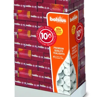 Bolsius Maxiteelichte weiß, Höhe 2 cm, Ø 1,8 cm, 18er Pack