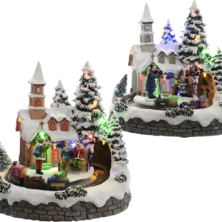 Kaemingk LED Weihnachtsdorf Szene 18 x 19 x 20 cm bunt