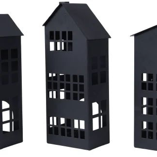 Kaemingk Teelichhalter Haus aus Eisen schwarz