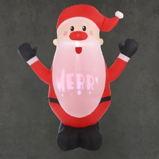 Luca Lighting Aufblasbarer Weihnachtsmann mit Beleuchtung für Außen LED rot