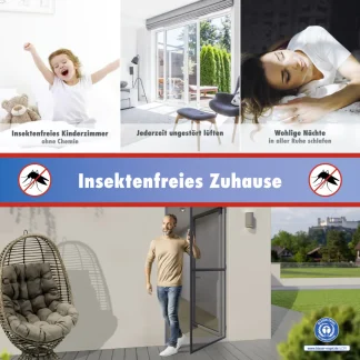 TrendLine Fliegenschutz-Tür 100 x 210 cm schwarz/anthrazit kürzbar