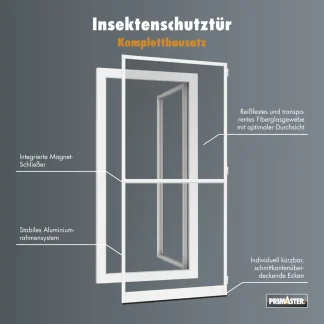 Primaster Fliegenschutz-Tür 100 x 210 cm weiß/weiß kürzbar
