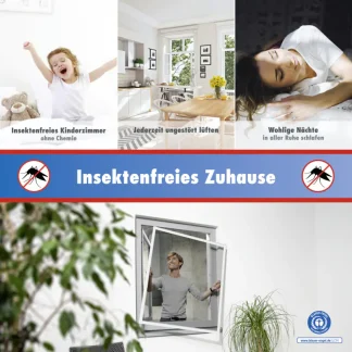 TrendLine Fliegenschutz-Fenster SLIM 120 x 150 cm weiß/weiß kürzbar