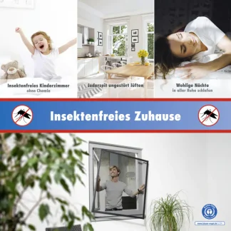 TrendLine Fliegenschutz-Fenster SLIM 120 x 150 cm anthrazit/anthrazit kürzbar