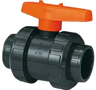 Setma Klebe-Kugelhahn Ø 3,2 cm/grau, mit Verschraubung